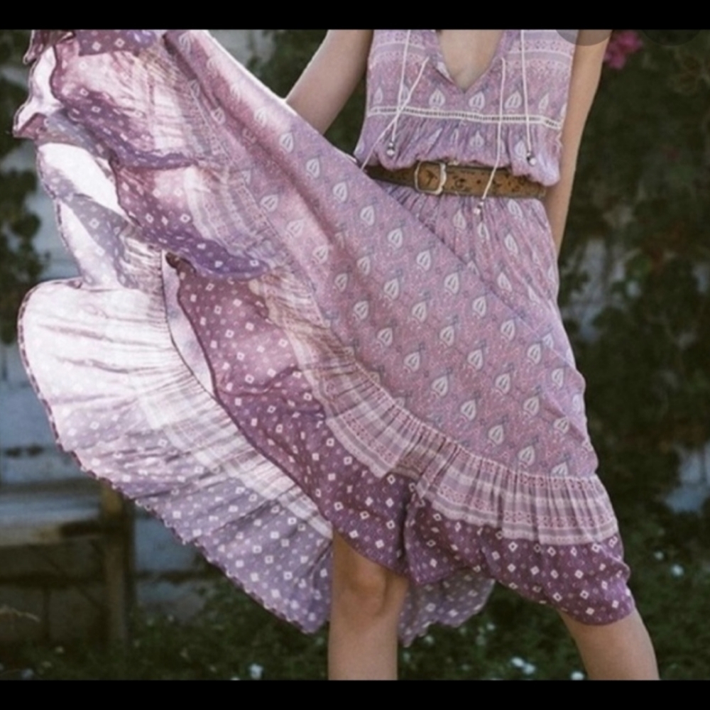 Spell & Gypsy Oracle Pink Silver Thread Midi Dkirt